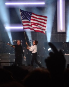 with flags between encores.